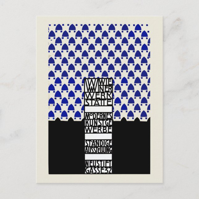 Postal Anuncio de exposición de Werkstaette (Anverso)