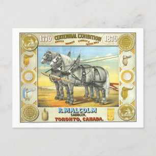 Postal Anuncio de exposición del centenario de Saddler