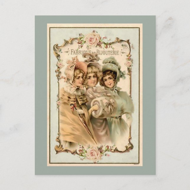 Postal Anuncio de fábrica de joyas de Francia (Anverso)