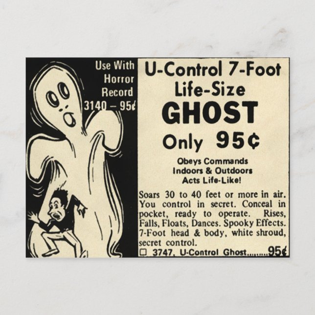 Postal Anuncio de fantasma vintage (Anverso)