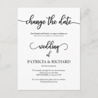 Anuncio de fecha de boda pospuesta barato elegante