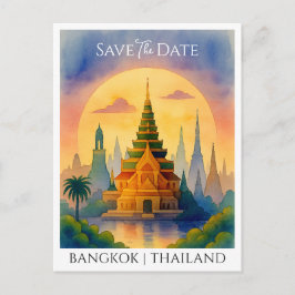 Postal Anuncio de fecha de bodas Bangkok Tailandia