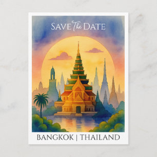 Postal Anuncio de fecha de bodas Bangkok Tailandia