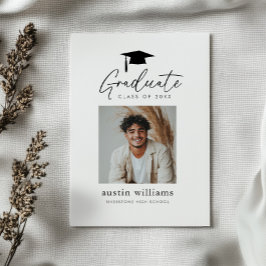 Postal Anuncio de foto del chico de graduación