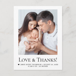 Postal Anuncio de foto familiar de bebé con amor y agrade