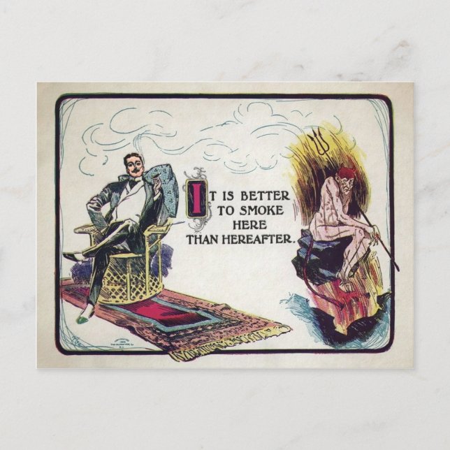 Postal Anuncio de fumar de época (Anverso)