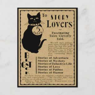 POSTAL ANUNCIO DE "GATO NEGRO" VINTAGE PARA AMANTES DE HI