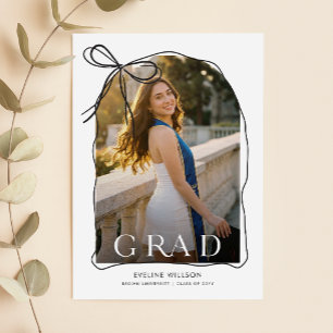 Postal Anuncio de Graduación con Arco Negro Foto Arco