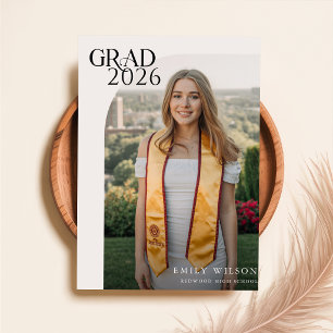 Postal Anuncio de graduación con arco simple