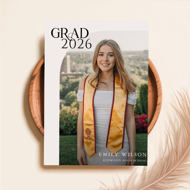 Postal Anuncio de graduación con arco simple (Subido por el creador)