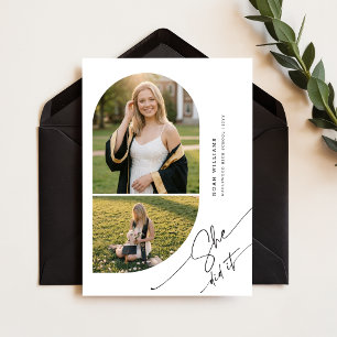 Postal Anuncio de graduación con collage de fotos de arqu