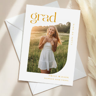 Postal Anuncio de graduación con foto de arco de escritur