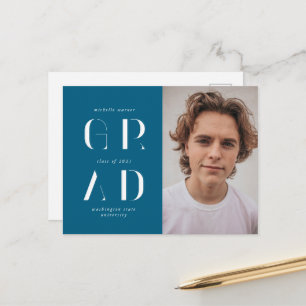 Postal Anuncio de graduación con letra moderna elegante