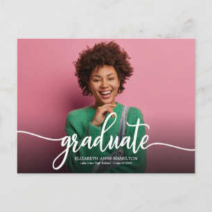 Postal Anuncio de graduación de escuela secundaria Simple
