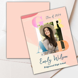Postal Anuncio de graduación de foto de GRAD 2025 lindo