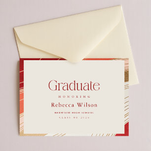 Postal Anuncio de Graduación de Graduado Elegante Retro