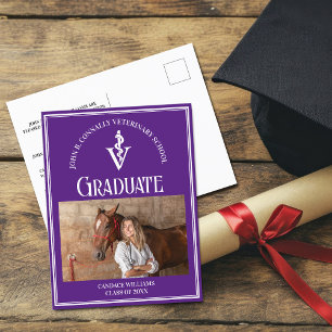 Postal Anuncio de graduación de la escuela veterinaria pú