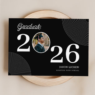 Postal Anuncio de Graduación en Foto Blanco y Negro