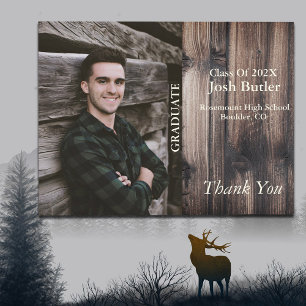 Postal Anuncio de graduación y agradecimiento económico