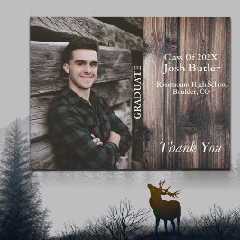 Postal Anuncio de graduación y agradecimiento económico