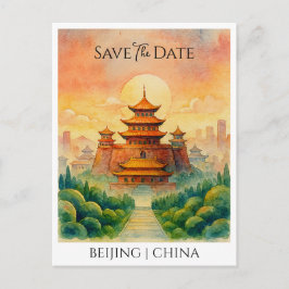 Postal Anuncio de Guardar la Fecha Beijing China retro