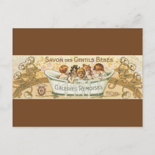 Postal Anuncio de jabón para bebés ventilado