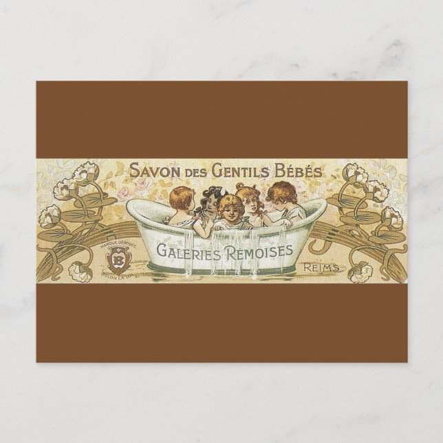 Postal Anuncio de jabón para bebés ventilado (Anverso)