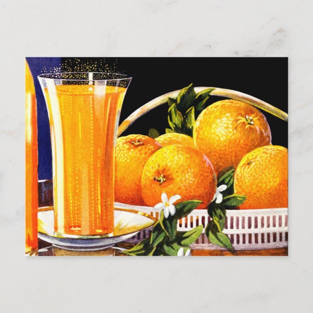 Postal Anuncio de jugo de Naranja de época (Anverso)