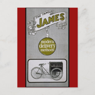 Postal Anuncio de la bicicleta de entrega James 1913