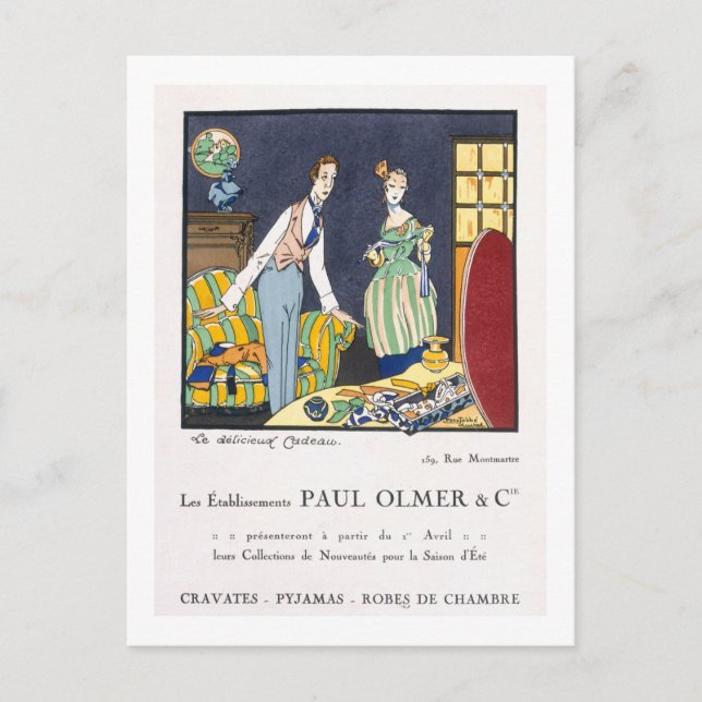 Postal Anuncio de la colección de verano de Paul Olmer, (Anverso)