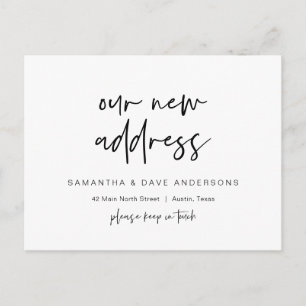 Postal Anuncio de la dirección de la nueva casa de ensueñ