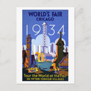Postal Anuncio de la Feria Mundial de Chicago de 1934