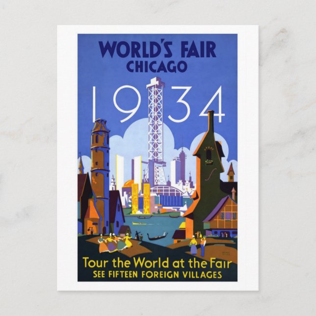 Postal Anuncio de la Feria Mundial de Chicago de 1934 (Anverso)