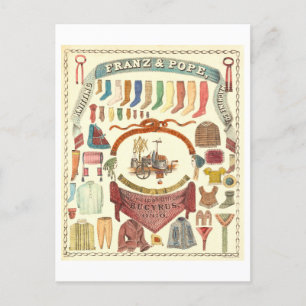 Postal Anuncio de la máquina de punto franco y papa