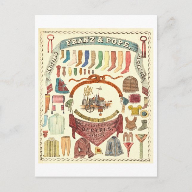 Postal Anuncio de la máquina de punto franco y papa (Anverso)