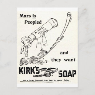 Postal Anuncio de la película de jabón de Kirk sobre MARS