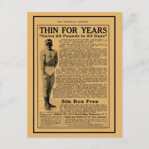 Postal Anuncio de la revista de ganancia de peso de los a