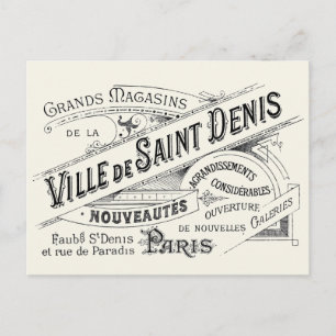 Postal Anuncio de la tienda de departamentos de París