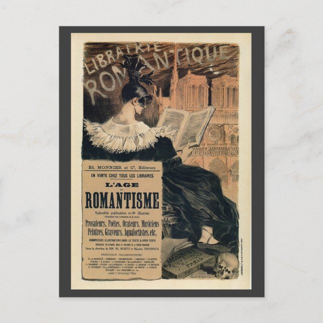 Postal Anuncio de libros antiguos románticos (Anverso)