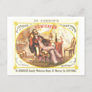 Postal Anuncio de litografía de época: Fumigador de la sa