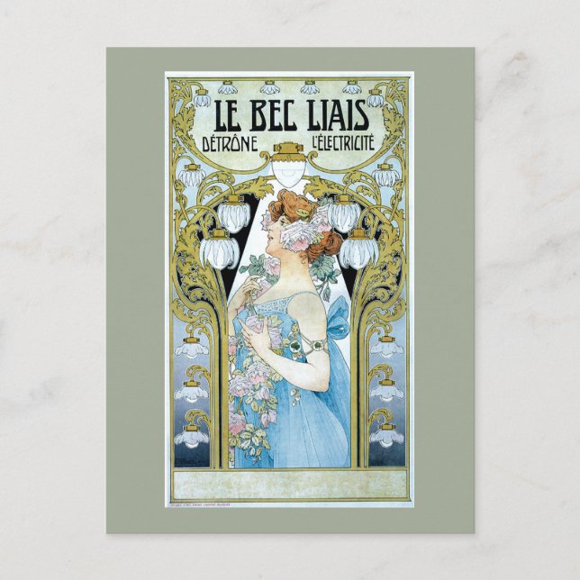 Postal Anuncio de luz eléctrica de época (Anverso)