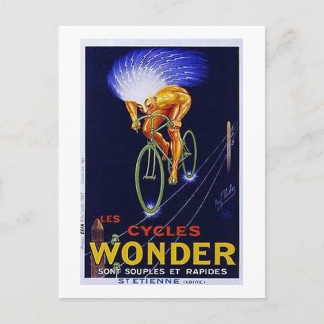 Postal Anuncio de maravilla de ciclos vintage (Anverso)