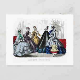 Postal Anuncio de moda femenino de la época de la guerra 