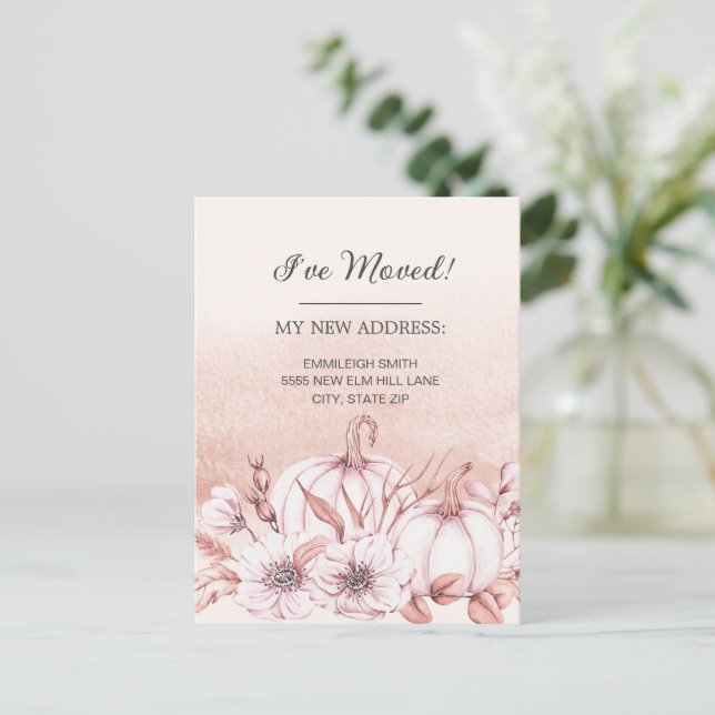 Postal Anuncio de Movimiento Calabazas Blancas Rústicas N (Anverso de pie)