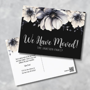 Postal Anuncio de Mudanza con Acuarela Floral de Nueva Di