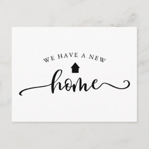 Postal Anuncio de Mudanza con Caligrafía Minimalista