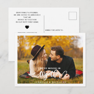 Postal Anuncio de Mudanza de Casa con Foto de Pareja