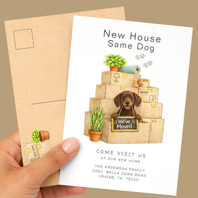 Postal Anuncio de Mudanza de Casa de Lab de Chocolate (Subido por el creador)