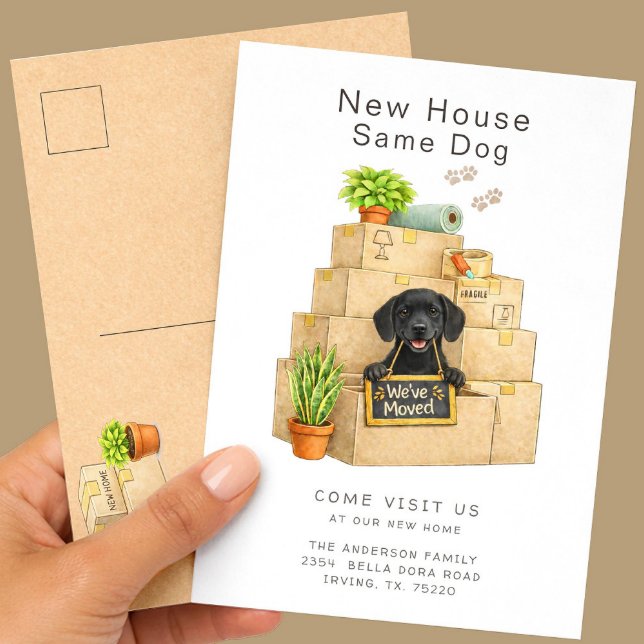 Postal Anuncio de Mudanza de Casa del Labrador Retriever  (Subido por el creador)