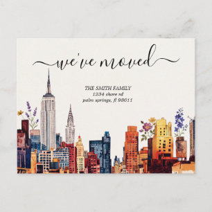 Postal Anuncio de mudanza de dirección en Nueva York vint